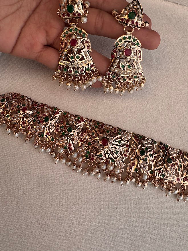 Rudrani Jadau Pearl Choker Set