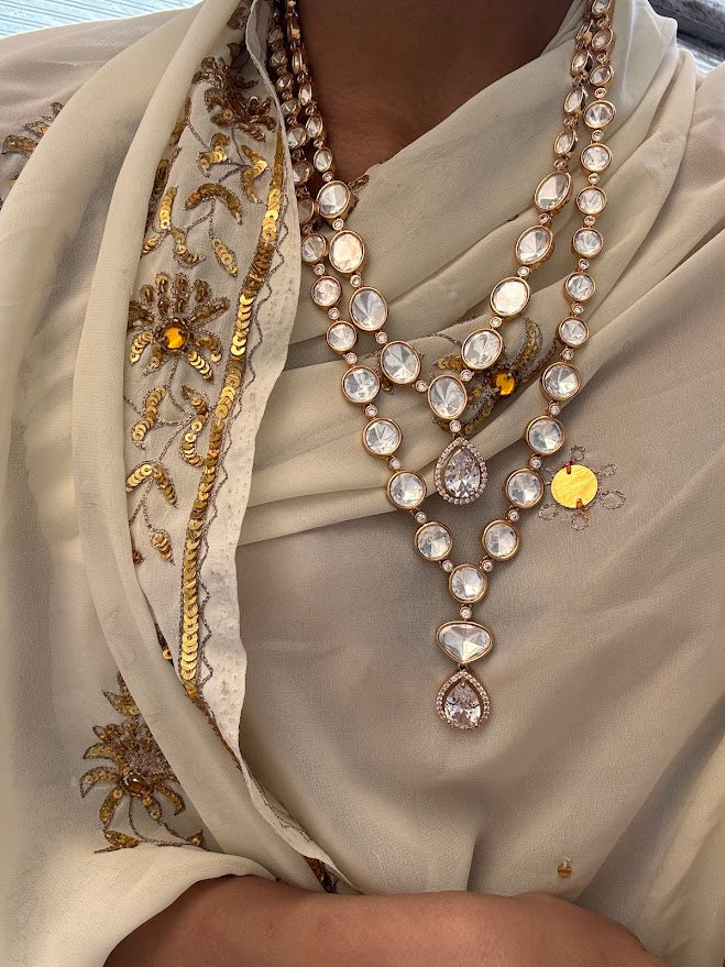 Kainat Moissanite Kundan Necklace and Earring Set