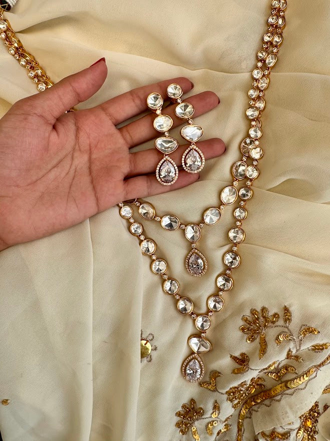 Kainat Moissanite Kundan Necklace and Earring Set