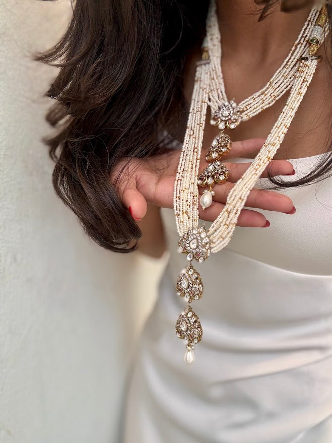 Apsara Moissanite Kundan Necklace and Earring Set