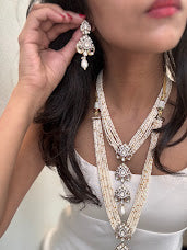Apsara Moissanite Kundan Necklace and Earring Set