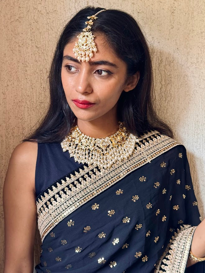 Shailja Necklace, Jhumka and Matha Tikka set