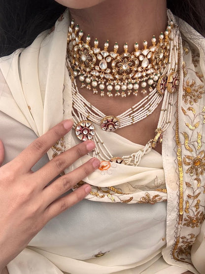 Shehnaaz Kundan Choker and Earring Set