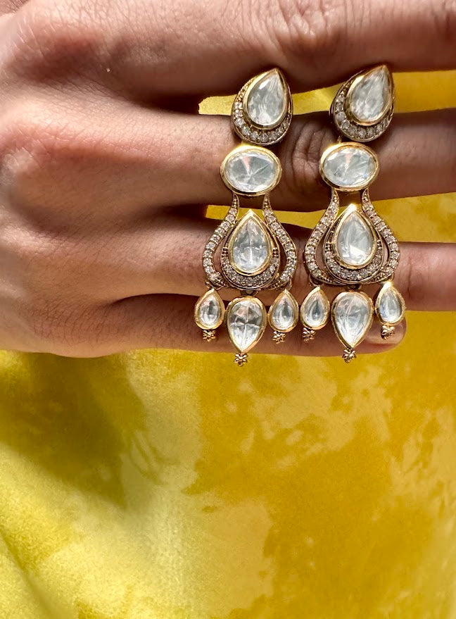 Jwala Moissanite Kundan Necklace and Earring Set